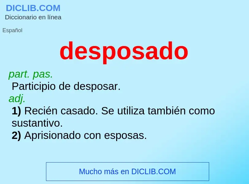 ¿Qué es desposado? - significado y definición