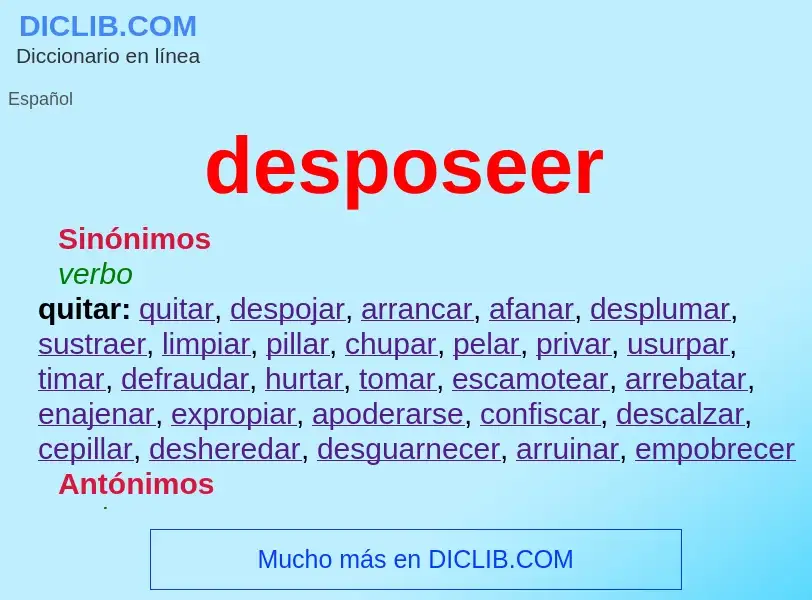 O que é desposeer - definição, significado, conceito