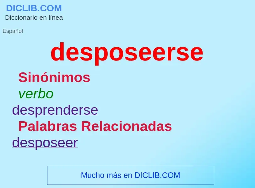 What is desposeerse - meaning and definition