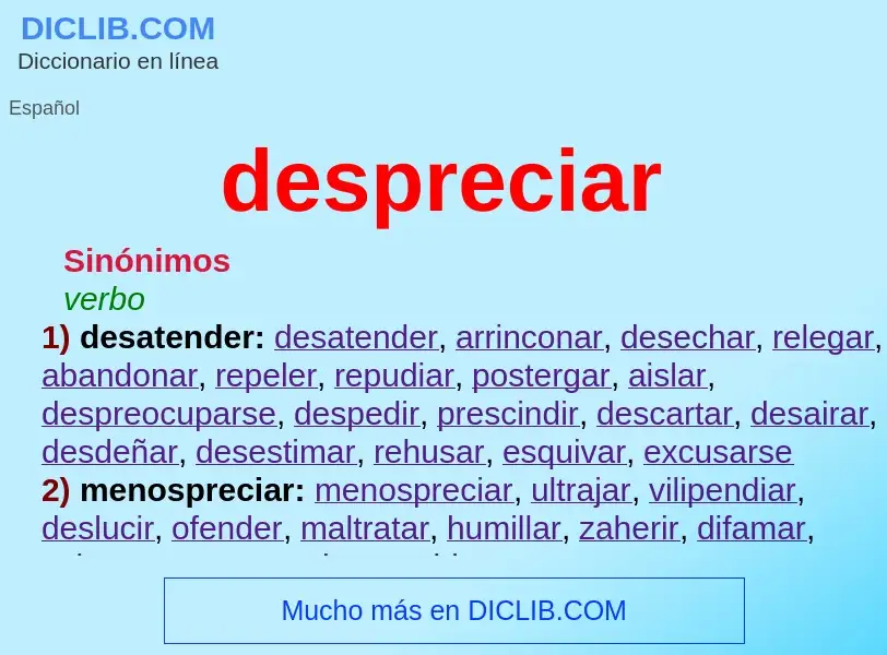 What is despreciar - definition