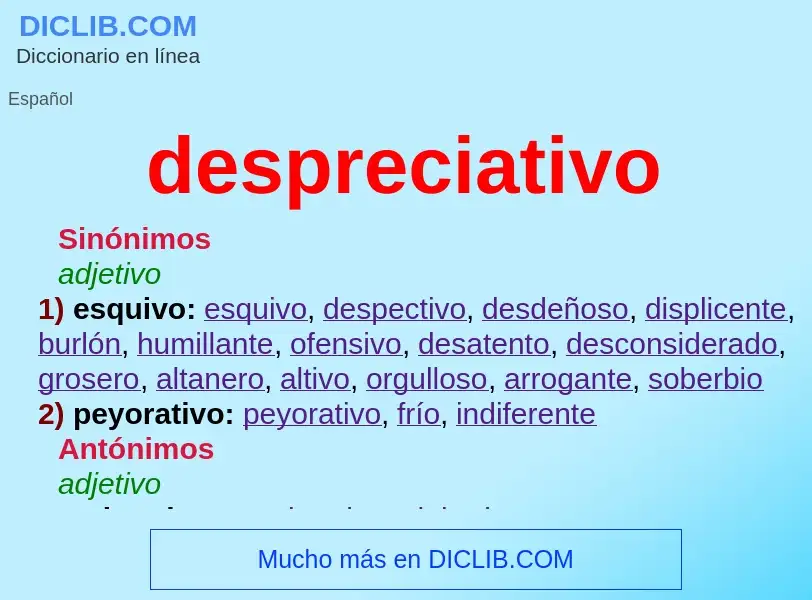 What is despreciativo - definition