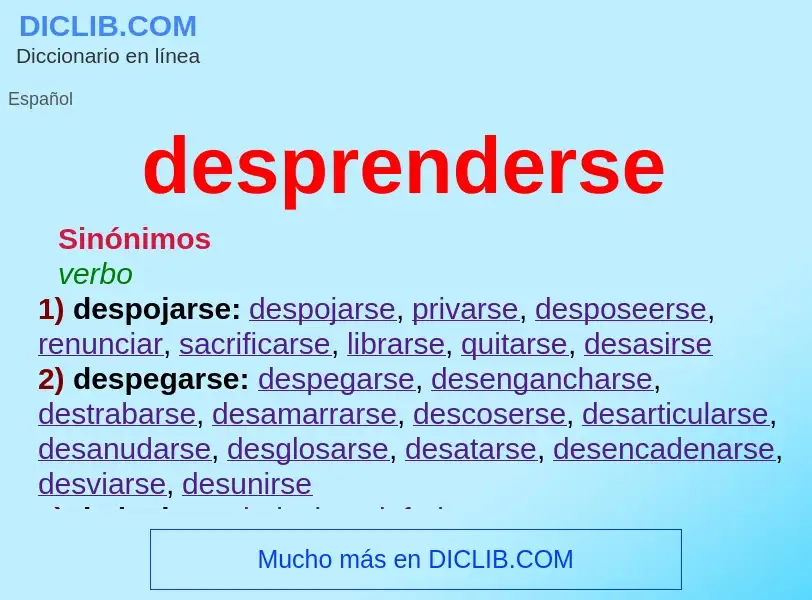 What is desprenderse - definition