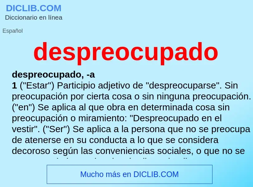 What is despreocupado - definition