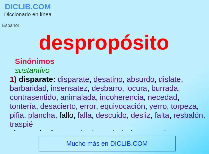 Was ist despropósito - Definition