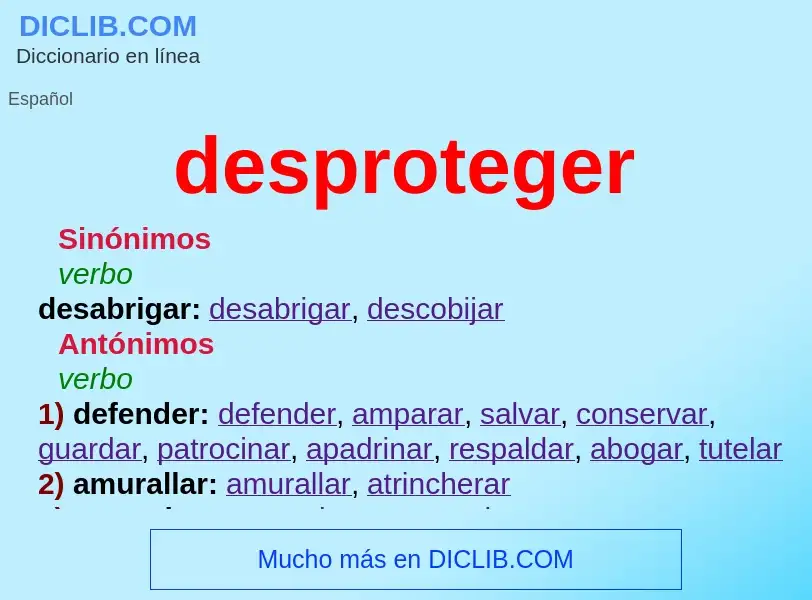 What is desproteger - definition