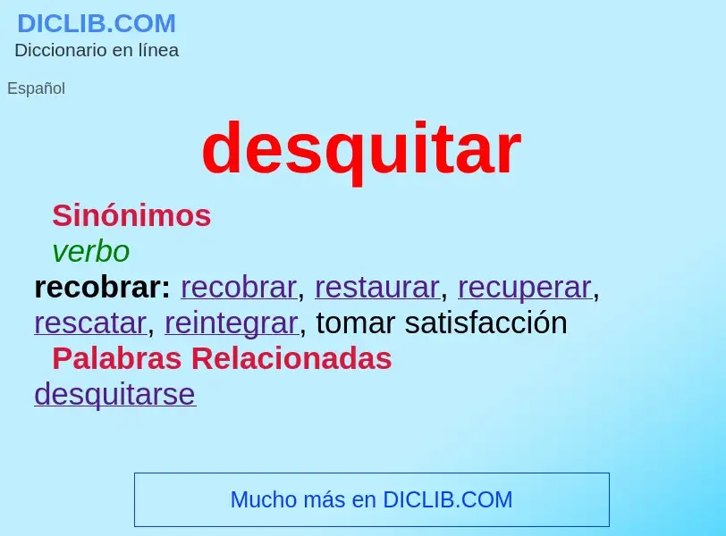 What is desquitar - meaning and definition