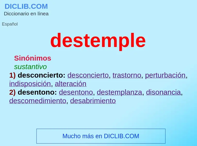 What is destemple - meaning and definition