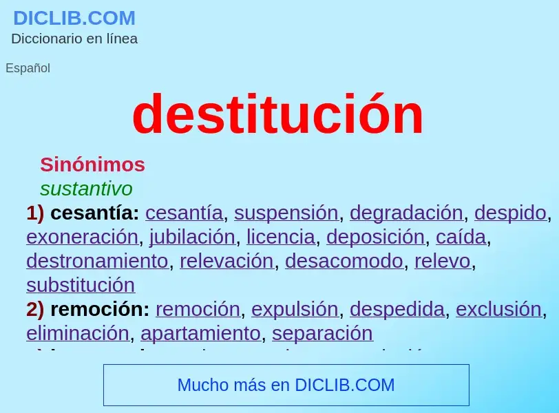 Wat is destitución - definition