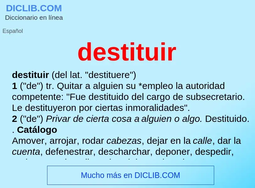 What is destituir - definition