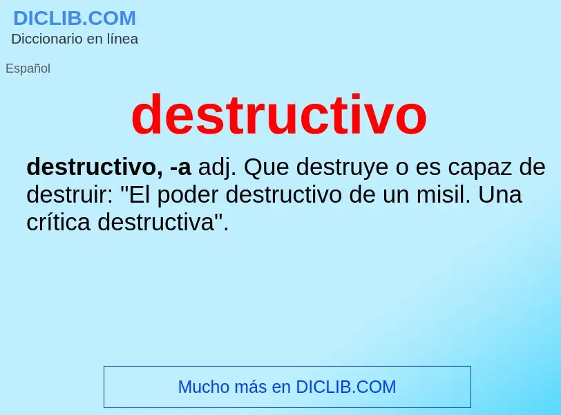 ¿Qué es destructivo? - significado y definición