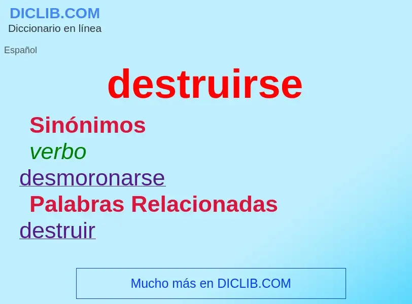 What is destruirse - meaning and definition