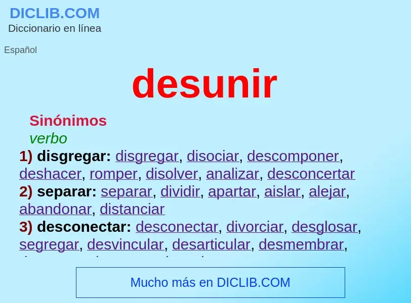 Wat is desunir - definition