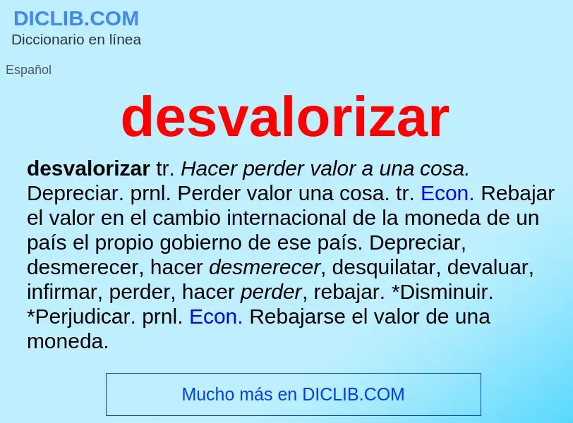 Wat is desvalorizar - definition