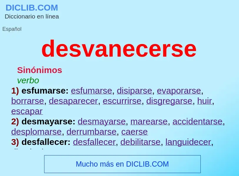 Wat is desvanecerse - definition