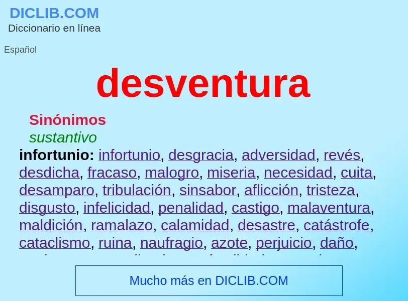 What is desventura - meaning and definition