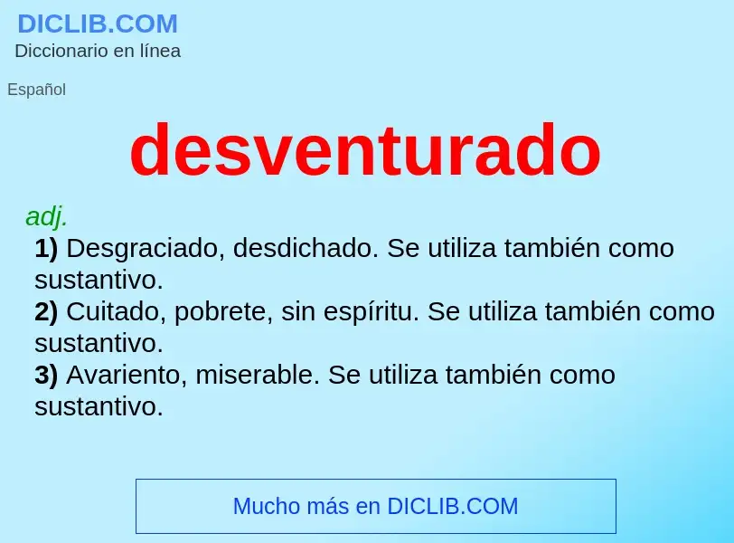 Was ist desventurado - Definition