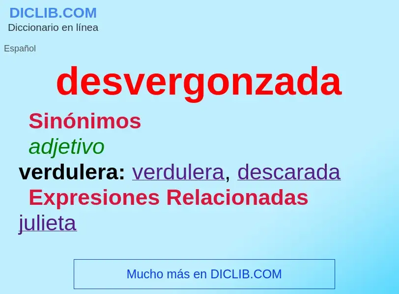 What is desvergonzada - meaning and definition