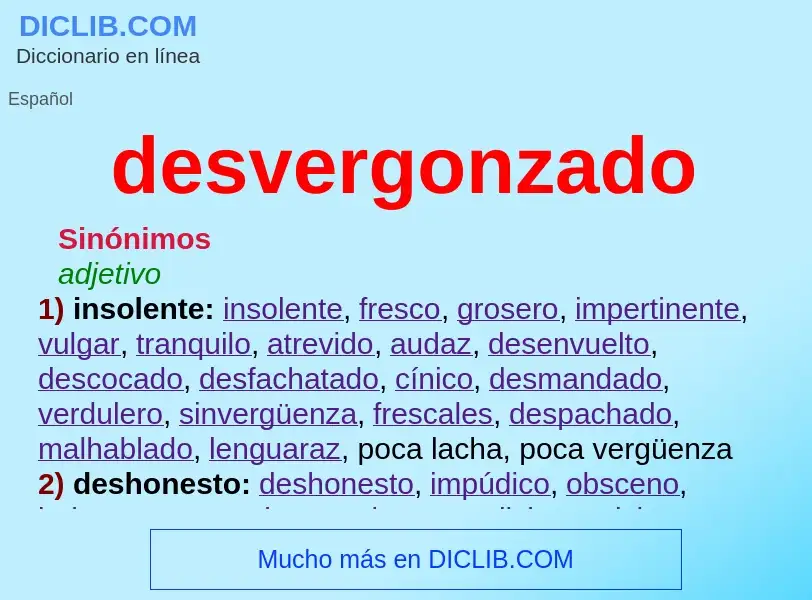 What is desvergonzado - definition