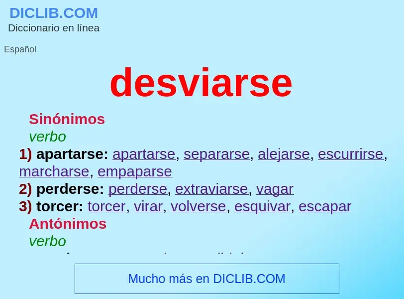 What is desviarse - definition