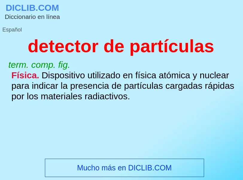 What is detector de partículas - definition