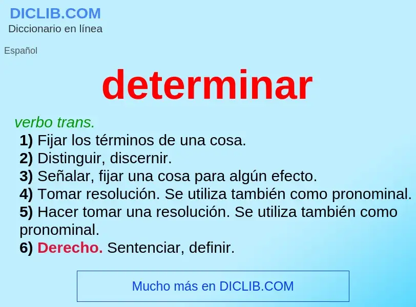 What is determinar - meaning and definition