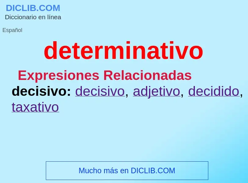 Che cos'è determinativo - definizione