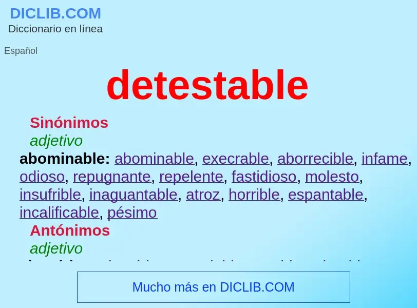 ¿Qué es detestable? - significado y definición