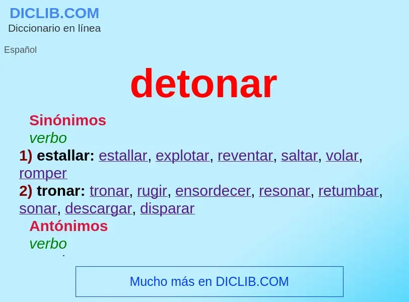 ¿Qué es detonar? - significado y definición