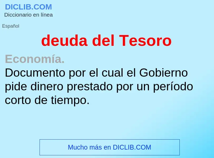 ¿Qué es deuda del Tesoro? - significado y definición