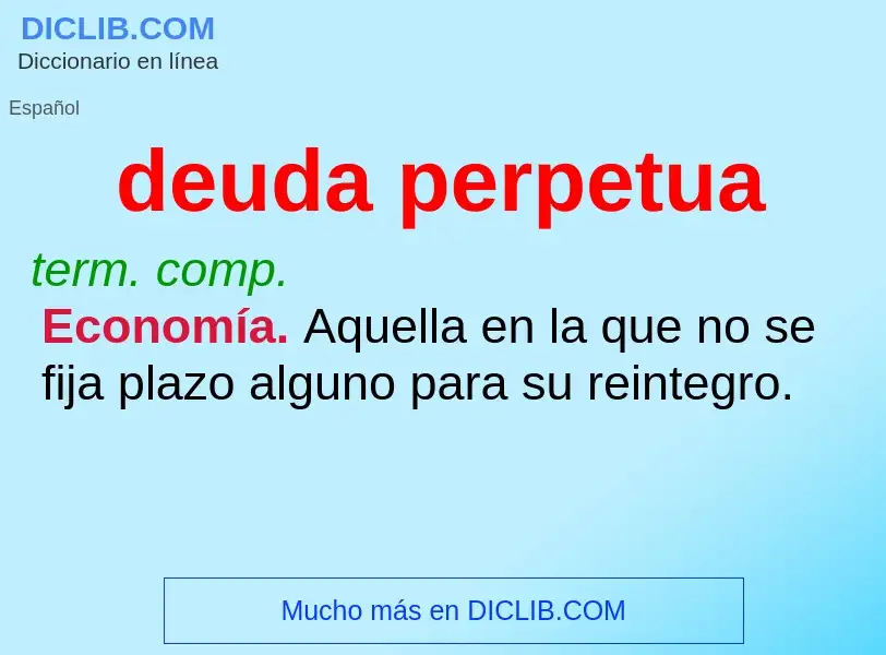 ¿Qué es deuda perpetua? - significado y definición