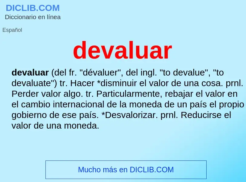 What is devaluar - definition