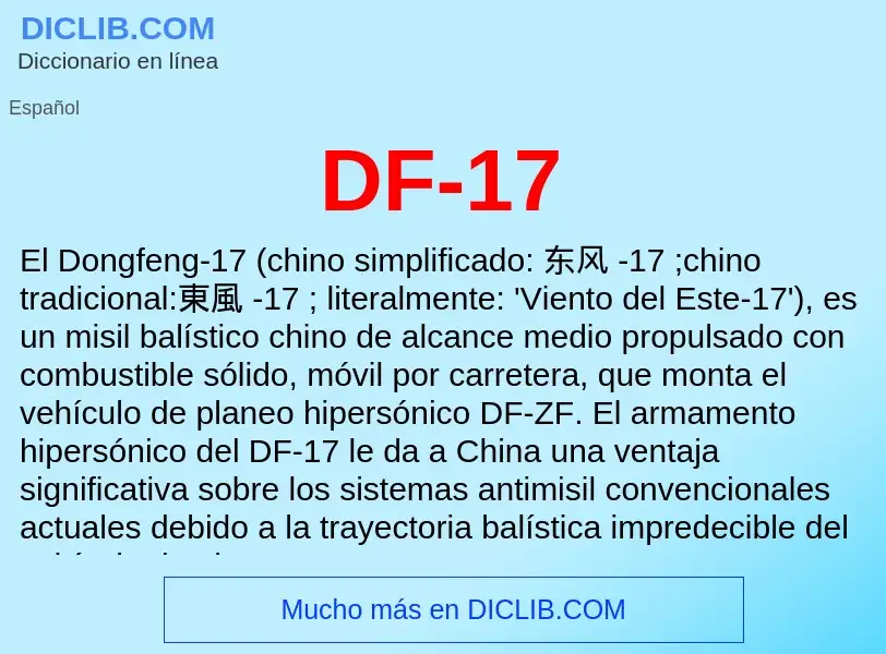 ¿Qué es DF-17? - significado y definición