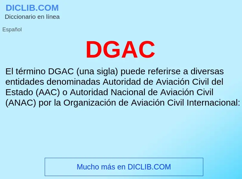 Qu'est-ce que DGAC - définition