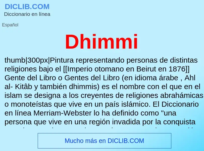 ¿Qué es Dhimmi? - significado y definición