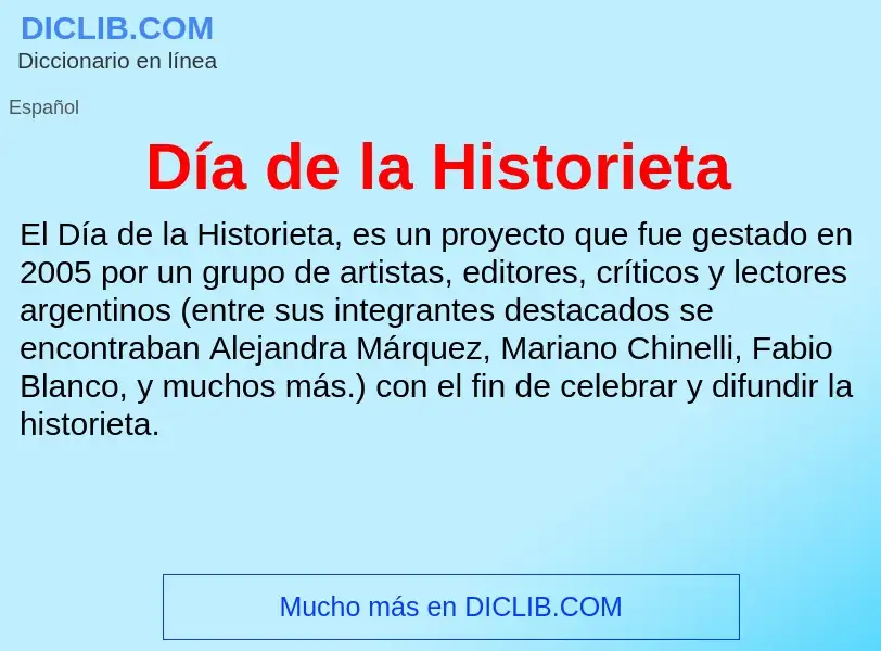 O que é Día de la Historieta - definição, significado, conceito