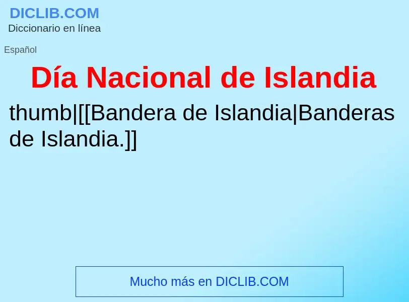 ¿Qué es Día Nacional de Islandia? - significado y definición