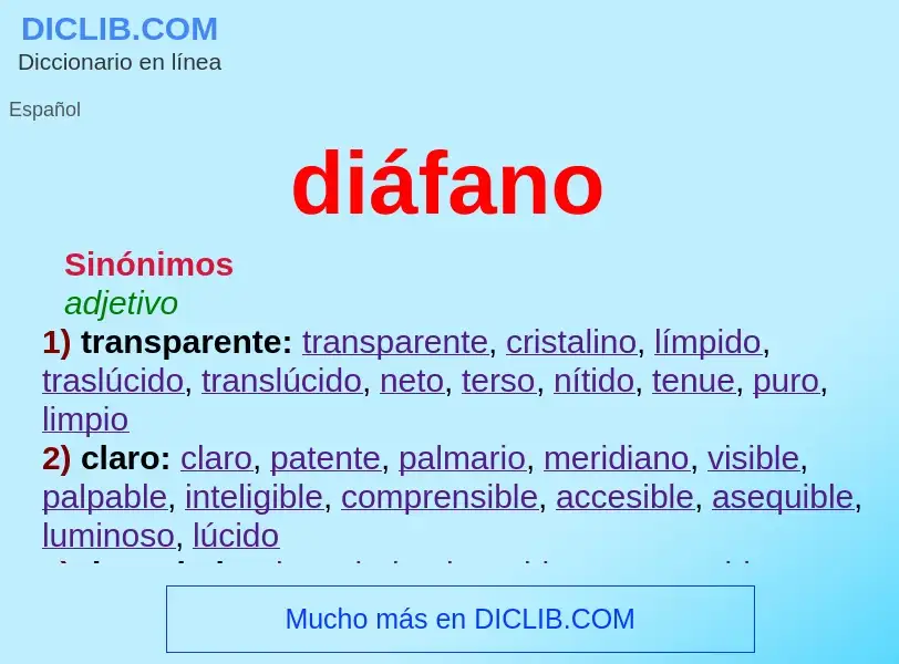 What is diáfano - definition