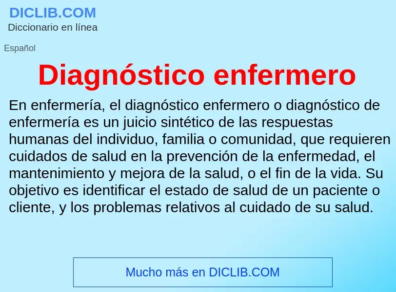 Was ist Diagnóstico enfermero - Definition