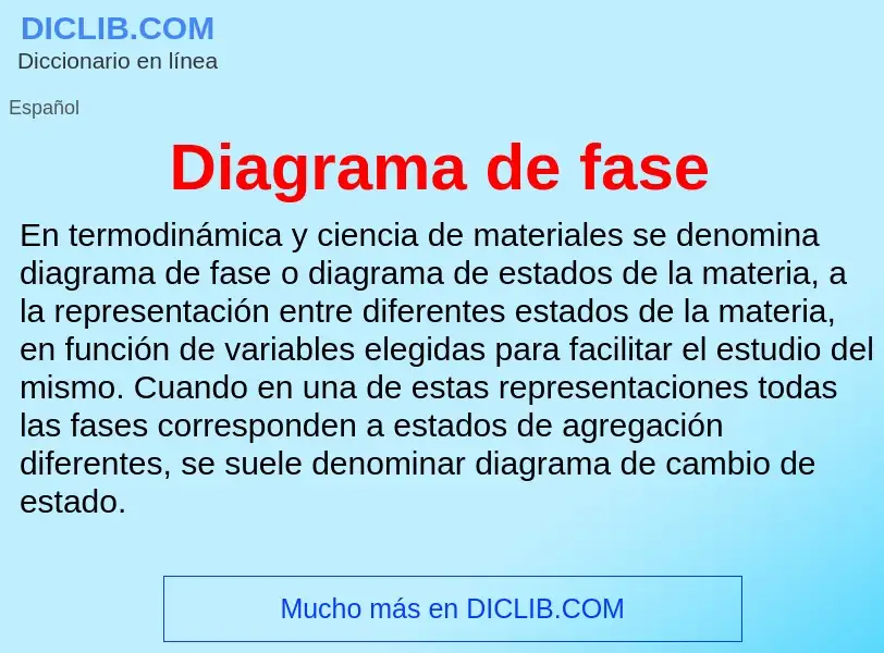 Wat is Diagrama de fase - definition