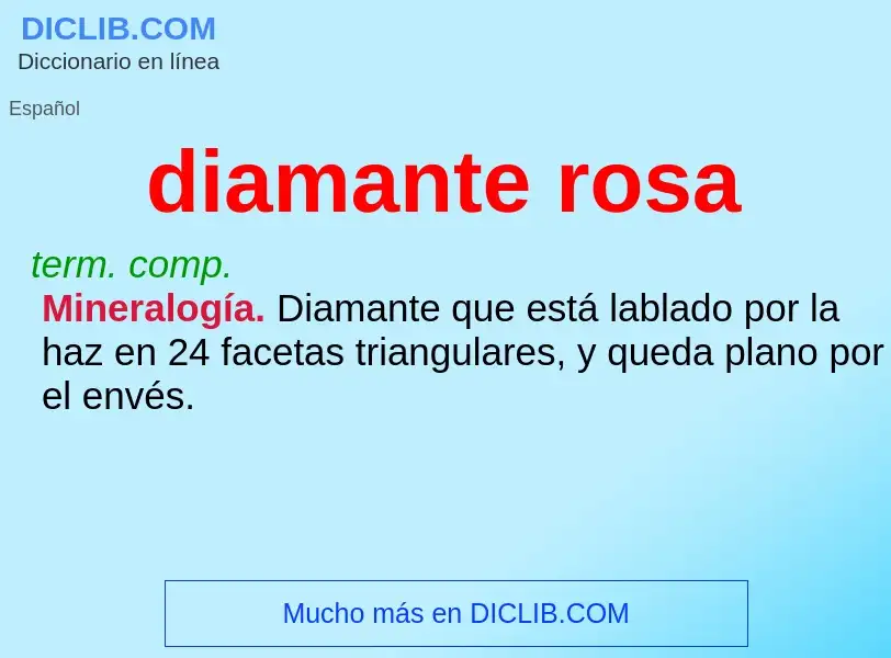 ¿Qué es diamante rosa? - significado y definición