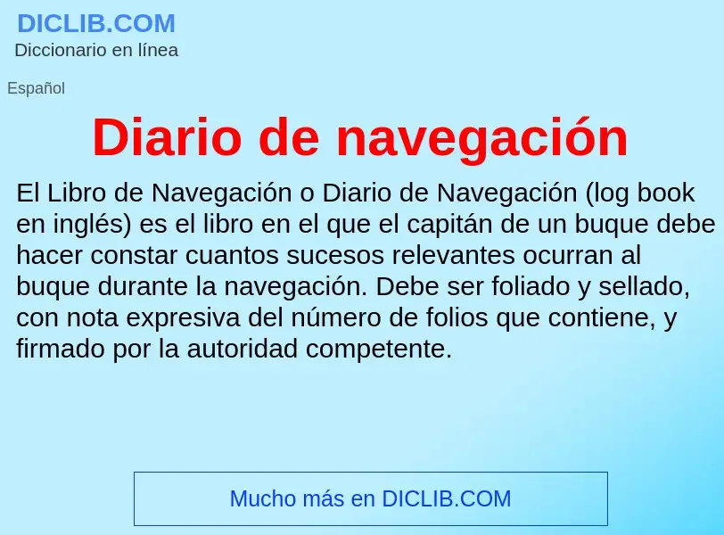 Что такое Diario de navegación - определение