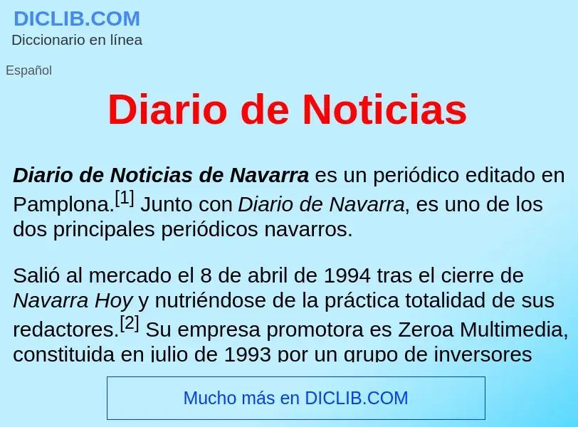 ¿Qué es Diario de Noticias? - significado y definición