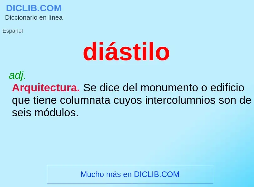 ¿Qué es diástilo? - significado y definición