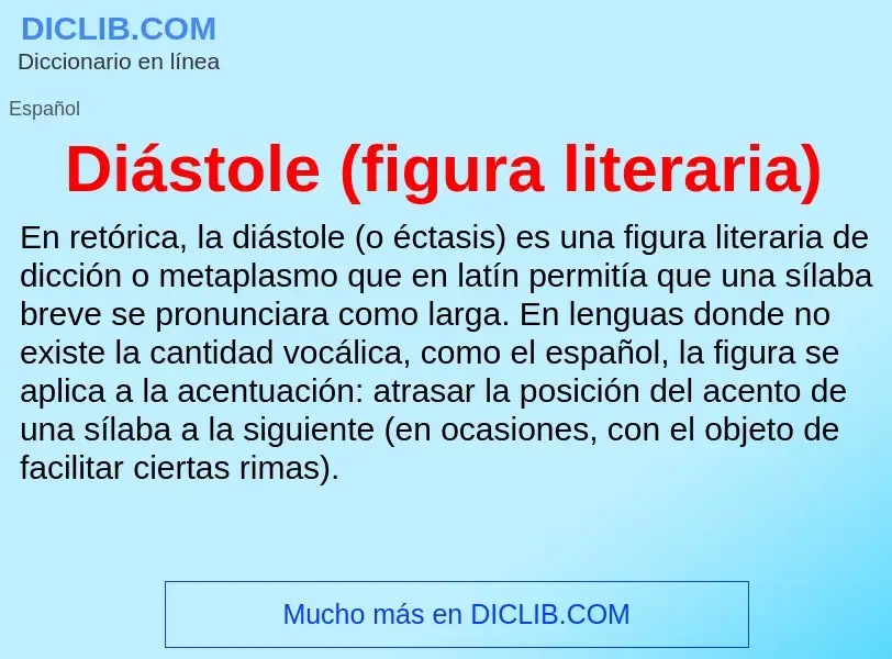 Che cos'è Diástole (figura literaria) - definizione