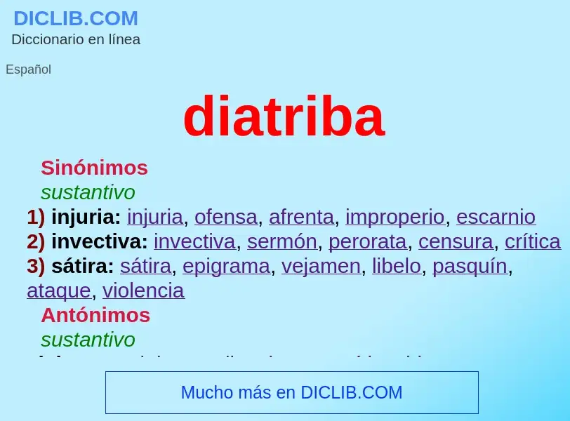 What is diatriba - meaning and definition