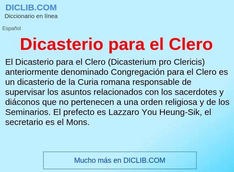 Что такое Dicasterio para el Clero - определение