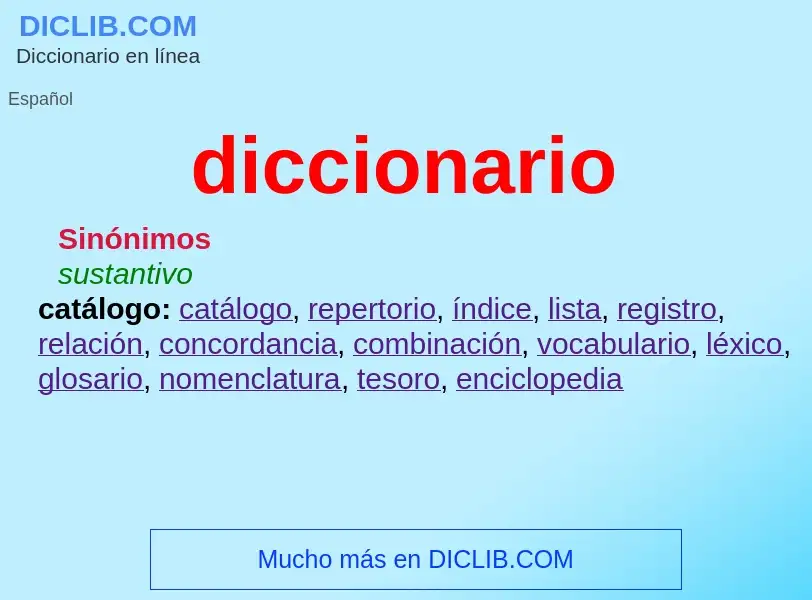 Was ist diccionario - Definition