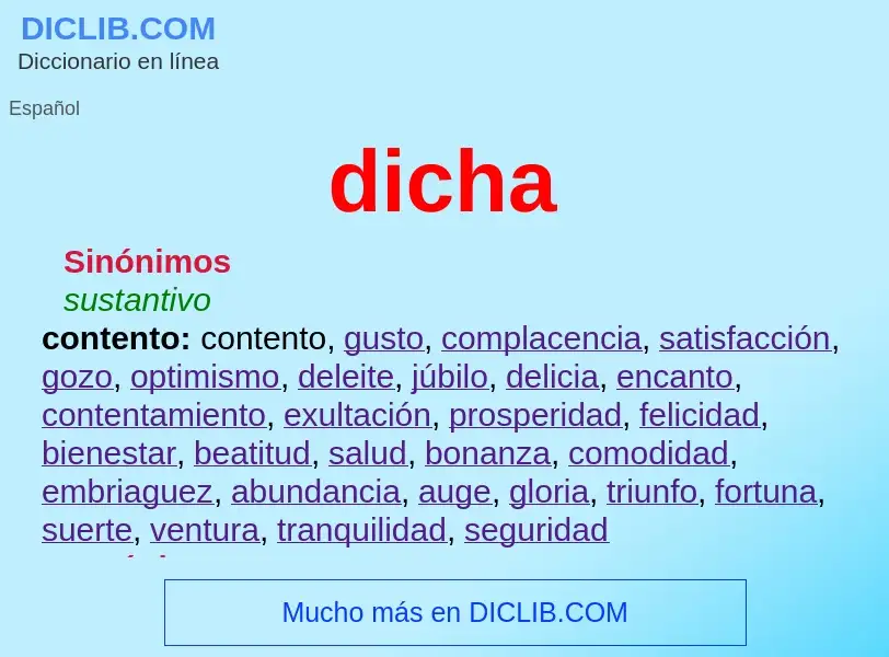 Wat is dicha - definition