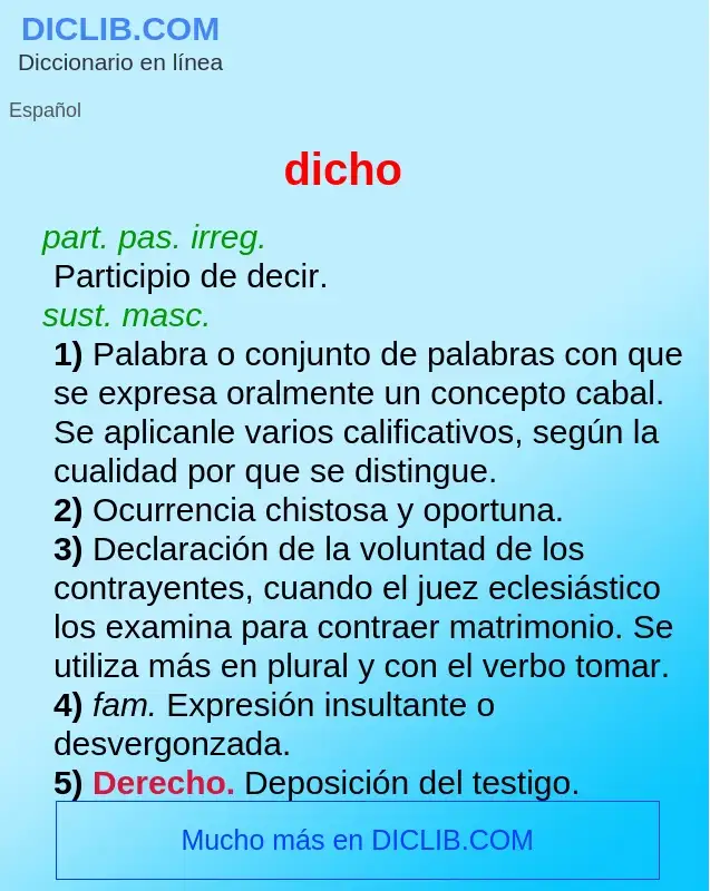 What is dicho - definition