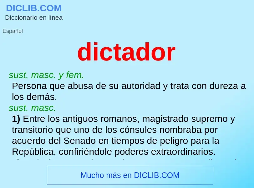 ¿Qué es dictador? - significado y definición